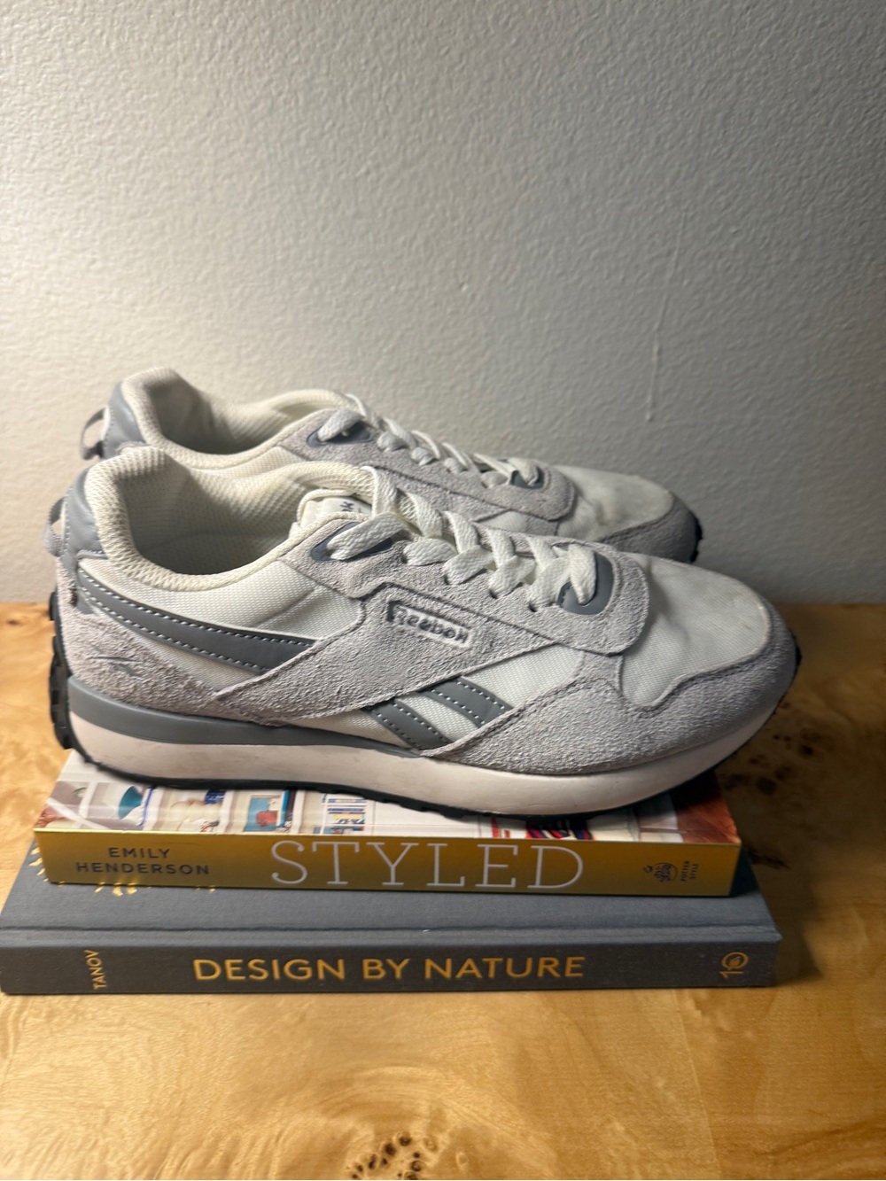 Reebok White and Light Gray Comfort Walking Sneakers